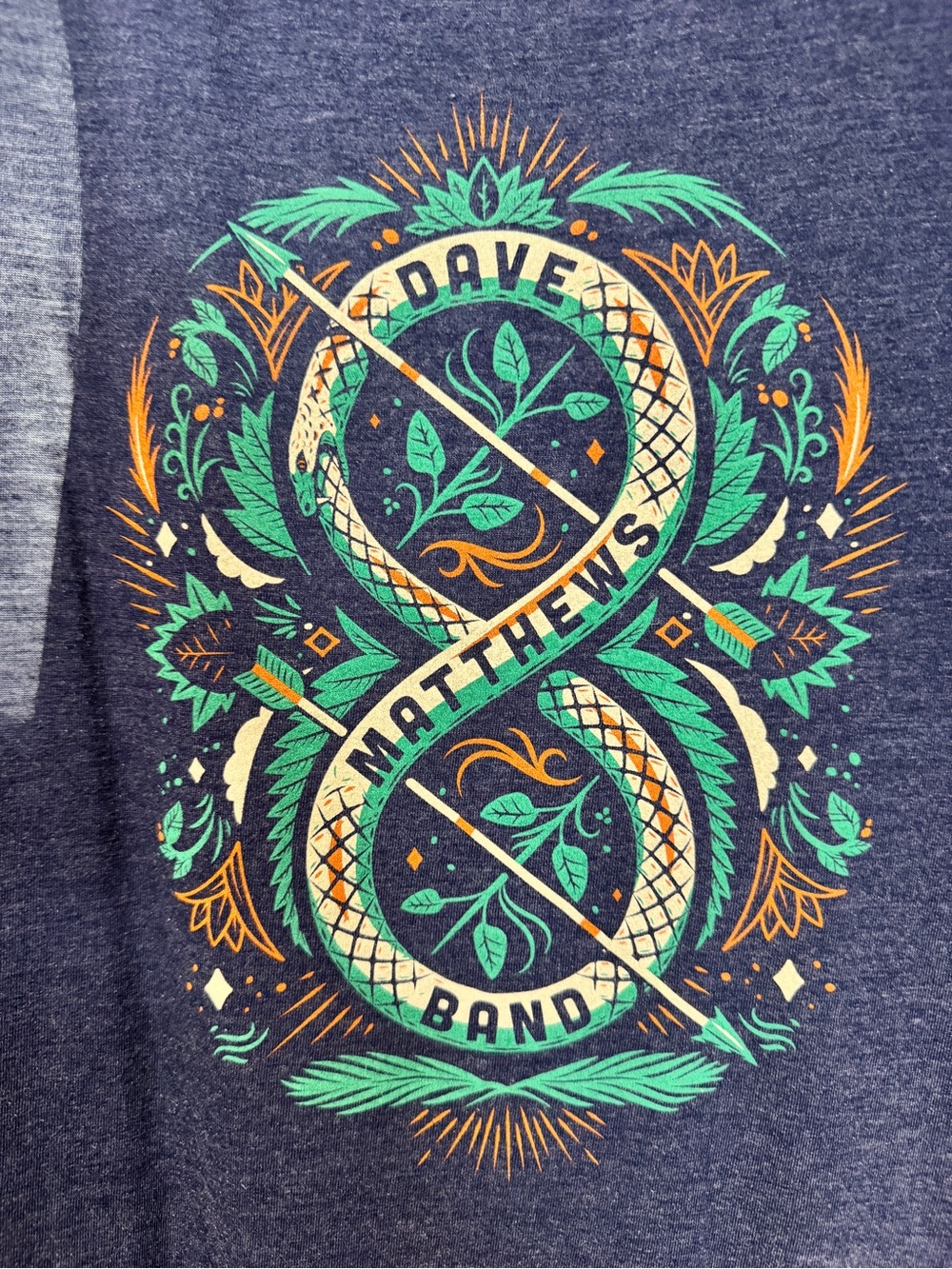 NWOT DMB Bella Canvas Navy Tank Top with Green, Cream & Orange Graphic